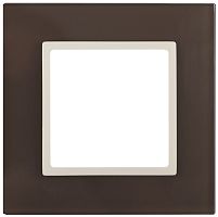 Рамка универсальная Эра Elegance 1-м. стекло мокко/слоновая кость картинка